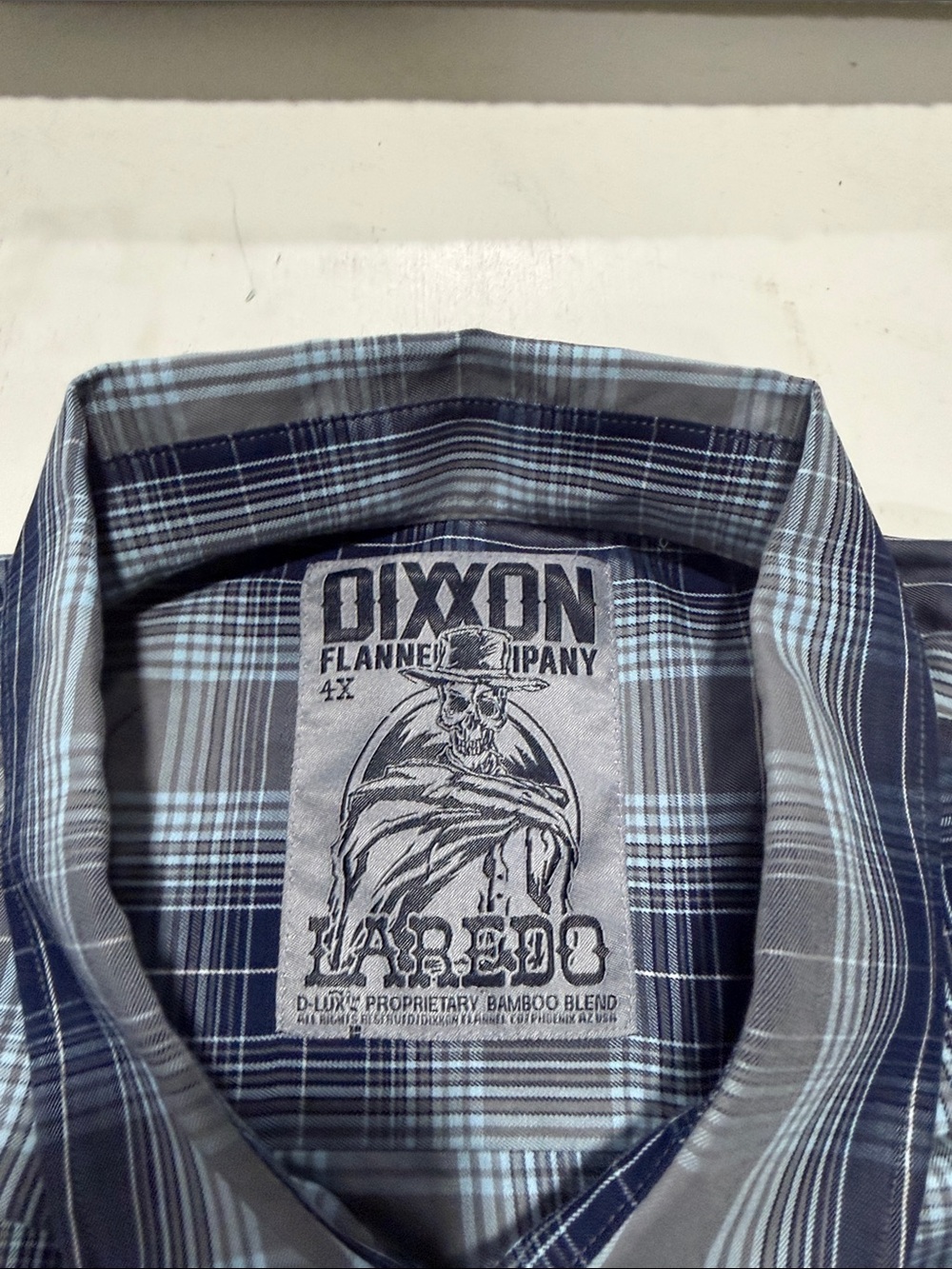 DIXXON Men's Blue and Gray Plaid Button-Down Shirt - Picture 2 of 6